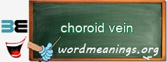 WordMeaning blackboard for choroid vein